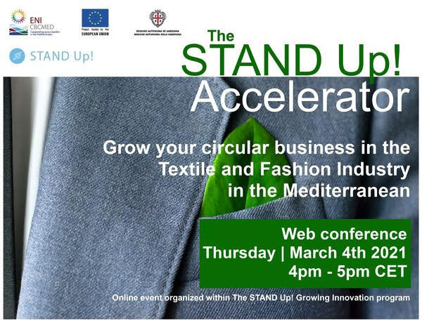 WEBINAIRE STAND Up! Accelerator  :"Développer votre activité circulaire dans l'industrie du textile et de l'habillement"